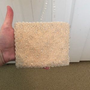 Tokyo small cream beaded crossbody bag